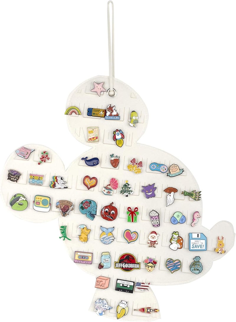 JOYMOMO Hanging Brooch Organizer - Enamel Pin Display, Cute Cartoon Shape Storage Holder for Brooch Pins (Beige-Mouse) - Image 1